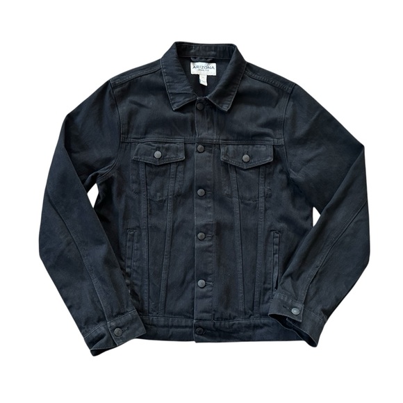 Arizona Jean Company Other - Arizona Jean Co Black Denim Jacket Mens Medium Trucker Jean Jacket Classic